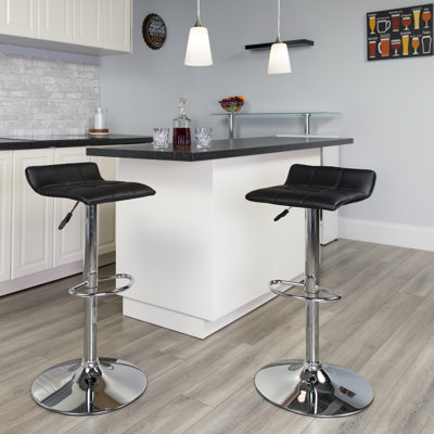 Tabouret de bar en vinyle avec hauteur ajustable Amp