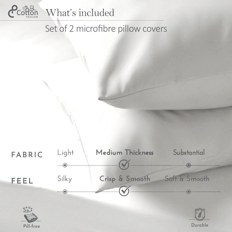 Marysue Microfiber Pillowcase, White
