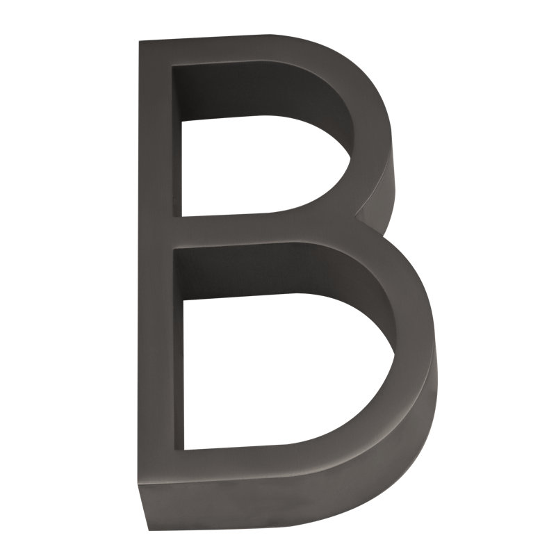 5" Floating Mount House Letter, B, Satin Stainless Steel