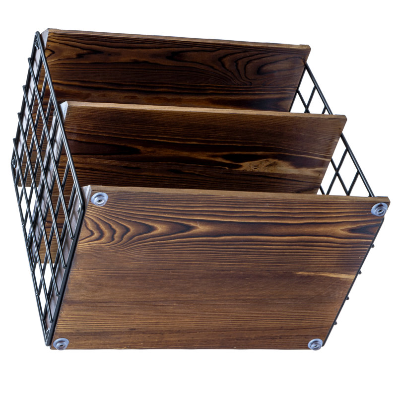 Metal Solid Wood Paper Organiser