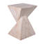 Table d'appoint moderne en béton 18,5 po de hauteur, table de bout de patio à motif cannelé sculptural, table d'appoint minimaliste géométrique résistante aux intempéries pour jardin, balcon et bord de piscine, marbre beige-83253353
