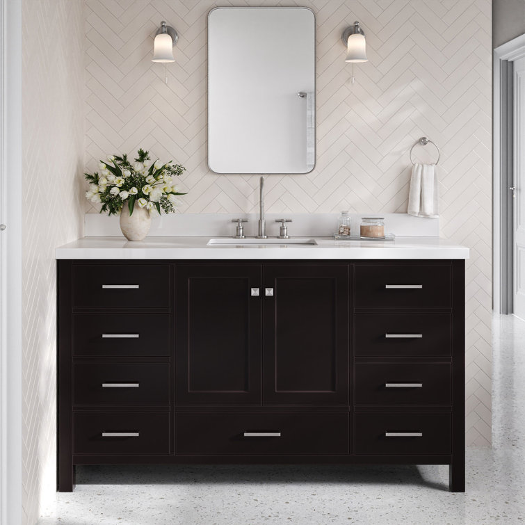 Grevera 61'' Single Bathroom Vanity with White Quartz Top