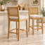 Ensemble de 2 tabourets de bar en rotin avec structure en bois massif-1751724769