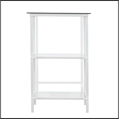 Layton White Metal and Glass Student Desk, Perfect for Compact Spaces and Modern Design Enthusiasts