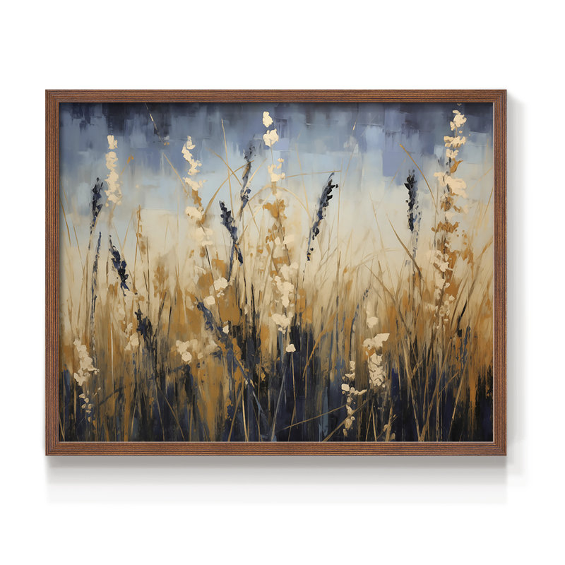 Série florale - CLII - Reproduction encadrée - Restickable, H 8 po x l 10 po, Noyer