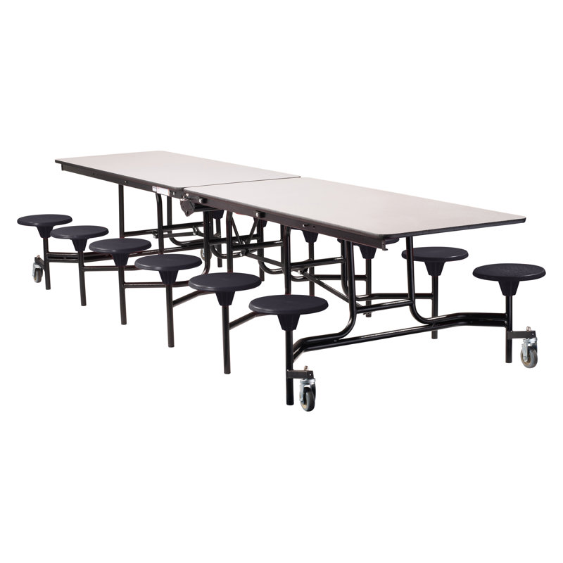 Table de cafétéria rectangulaire 145" x 59", Noir