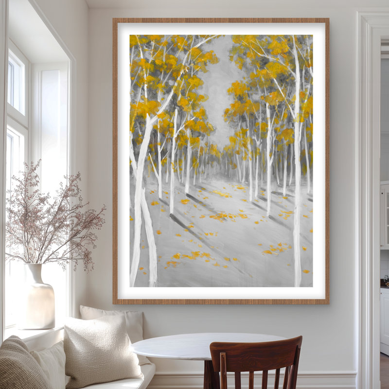 Forêt jaune de bouleaux jaunes, H 48 po x l 36 po, Brun