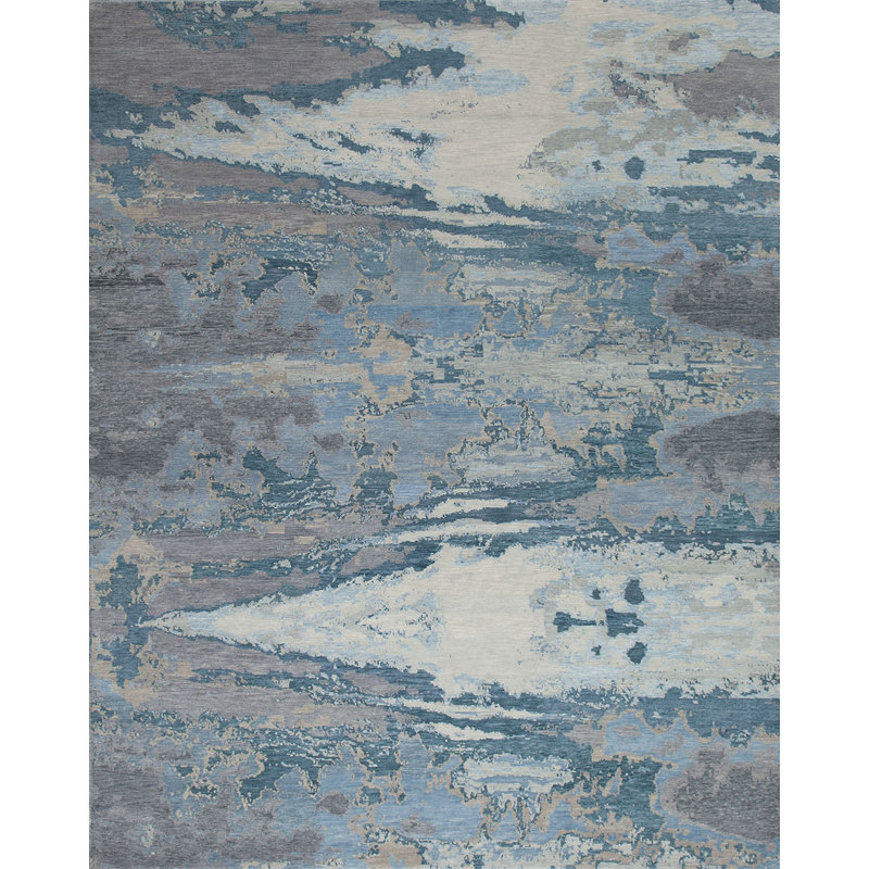 Contemporary Wool Abstract Area Rug, Rectangle 12' x 15'