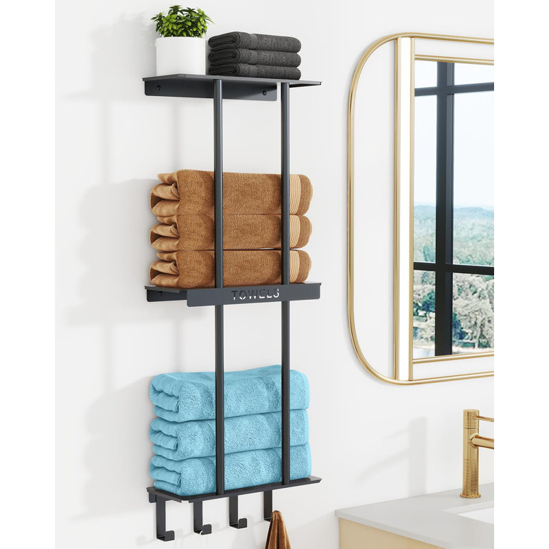 Wall Towel Rack, Matte Black