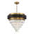 Marquise 4-Light Chandelier in Matte Black with Warm Brass Accents