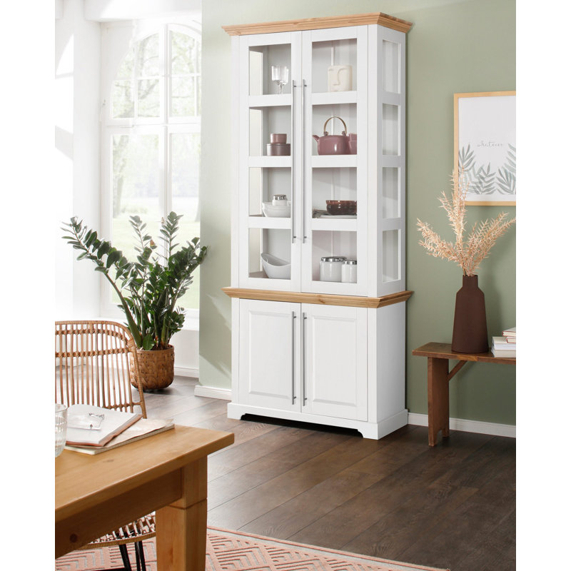 Welford Display Cabinet, White/Natural