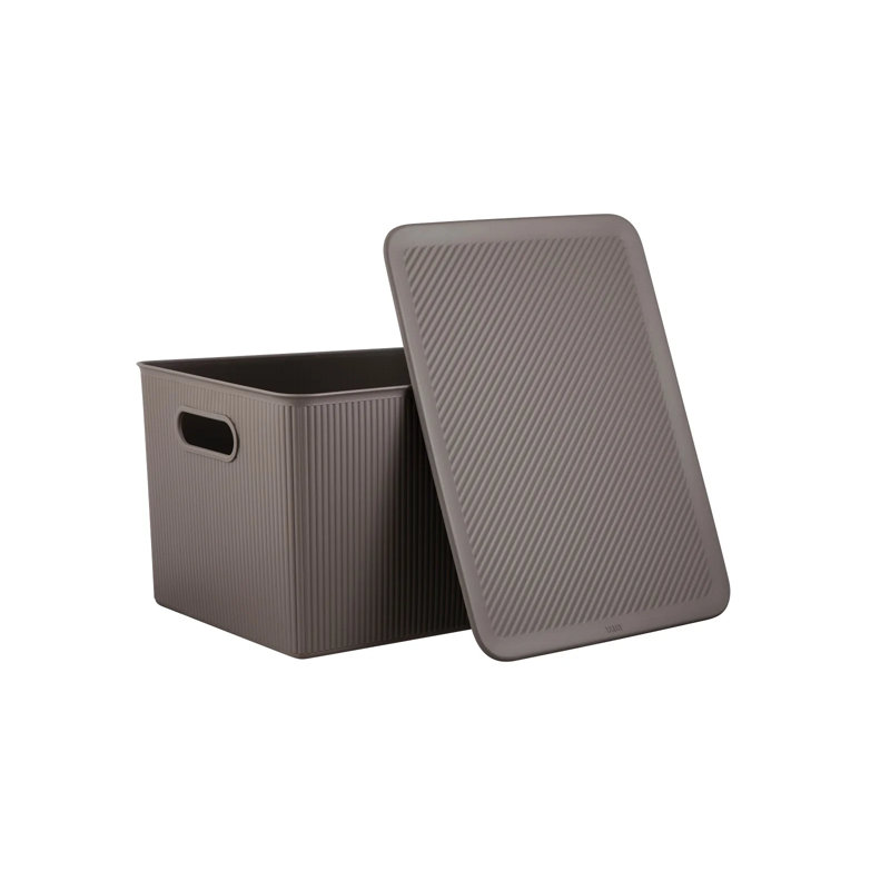 Storage Bin with Matching Lid, Brown