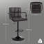 Haymark Swivel Upholstered and Faux Leather Adjustable Height Bar Stool with Steel Frame-1266636446