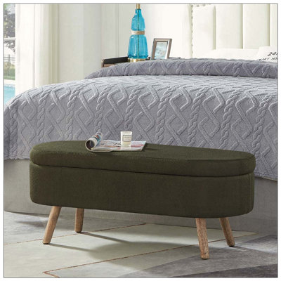Banc de rangement avec repose-pieds ovale