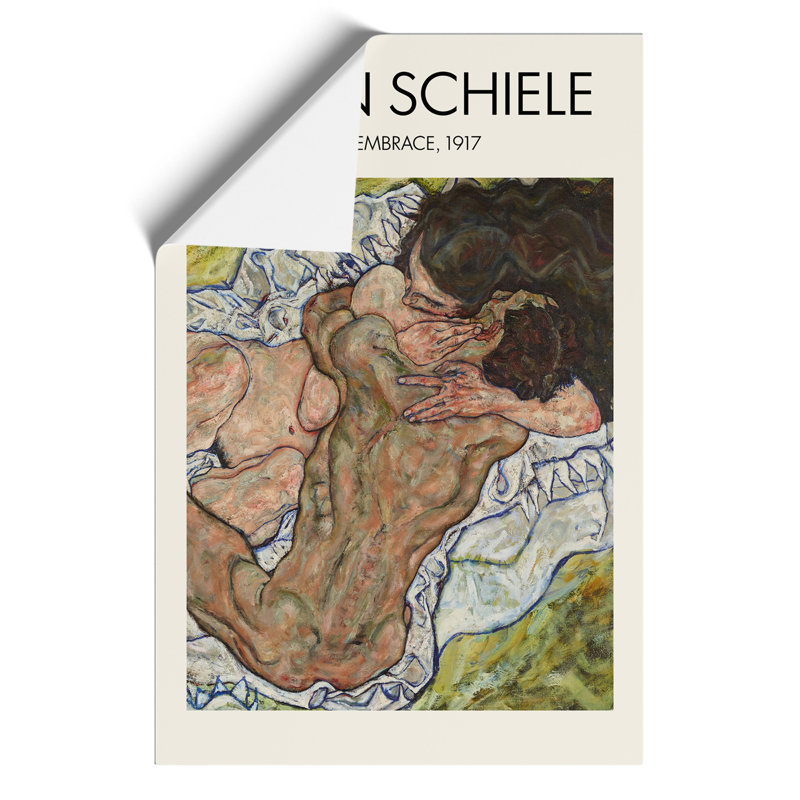 The Embrace by Egon Schiele - No Frame Print, 42cm H x 30cm W x 0.1cm D