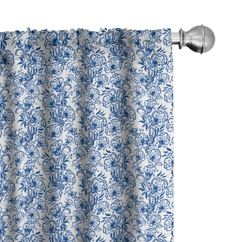 Floral Semi-Sheer Rod Pocket Sliding Panel, 28" x 84"