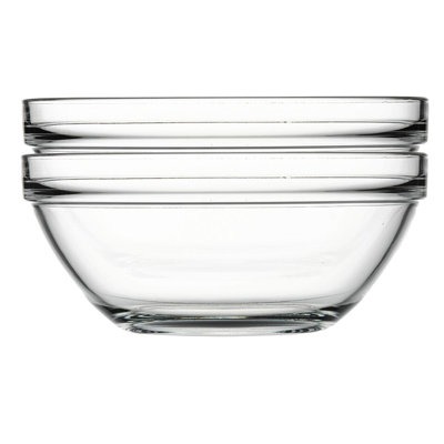 2.5L Pasabahce Single Chef's Glass Salad Mixing Serving Bowl (Set of 2)