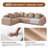 116" Oversized Cloud Velvet Curved Sectional Sofa, 4-Seat L-Shaped Modular Couch with Compression Memory Foam & Spring, Boneless Upholstered Chaise Lounge for Living Room, No Assembly Required-267144303
