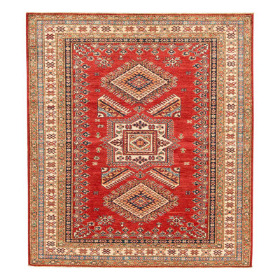 Tapis noué à la main de qualité unique en rouge / beige