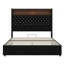 Lit double tapissier en velours pleine grandeur avec port USB et veilleuse, tête de lit capitonnée à oreilles de 52 po avec tablette de rangement et rivets-688256949-688256970