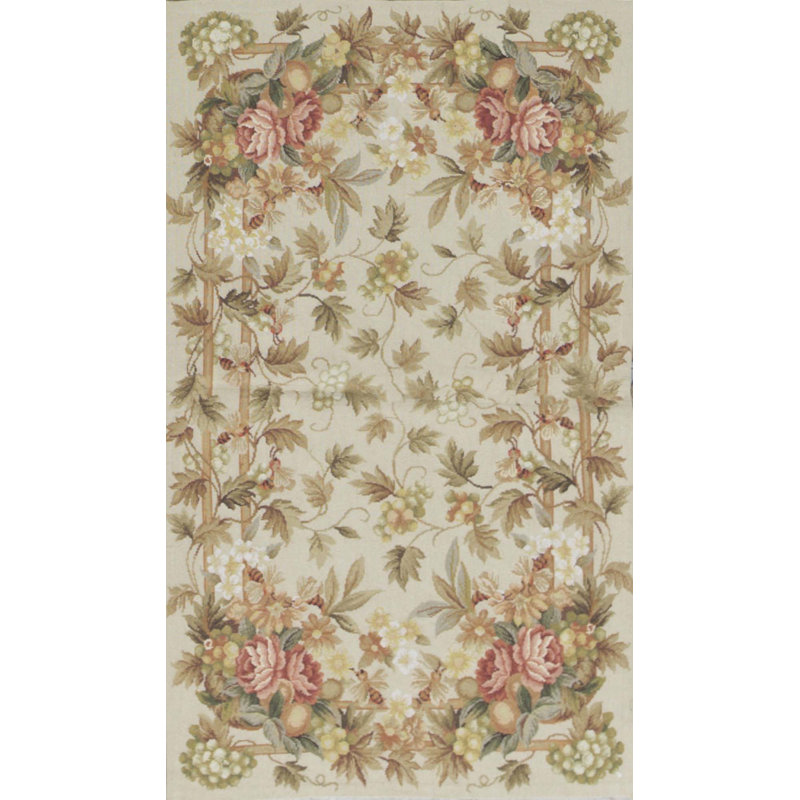 Hand-Knotted High-Quality Gold and Beige Area Rug