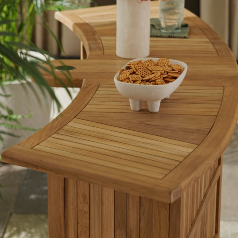 Velari Teak Outdoor Bar Set - 3 Pieces