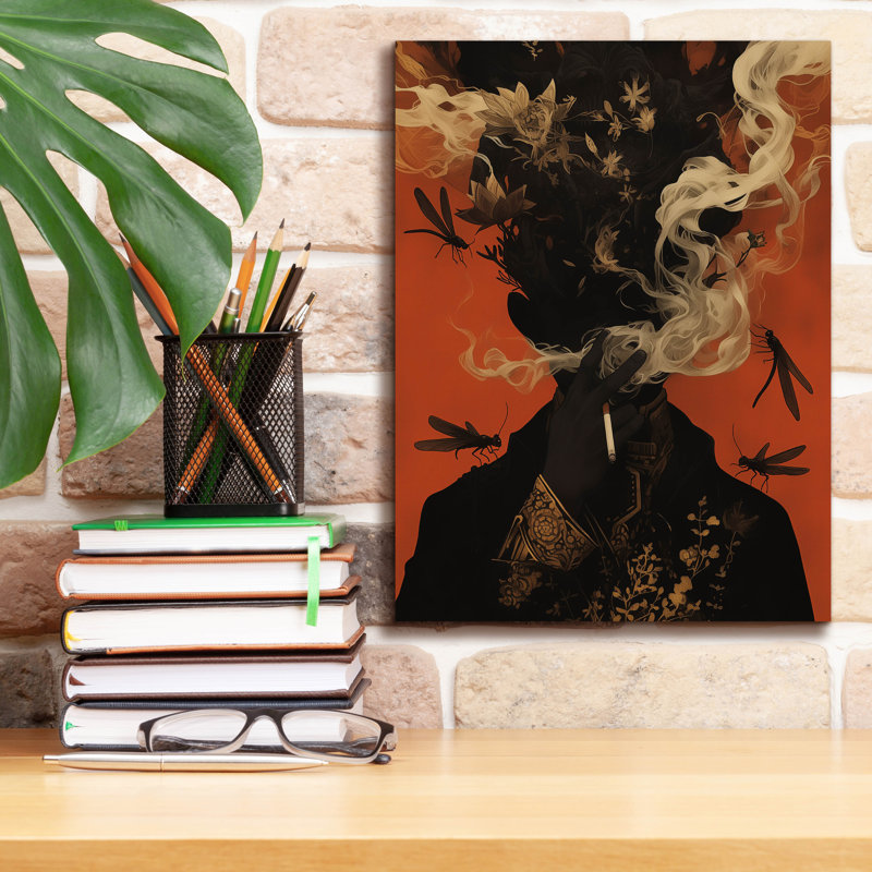 «Smoke and Shadow» par r3darch0n, art mural sur toile, H 16 po x l 12 po x P 0,75 po