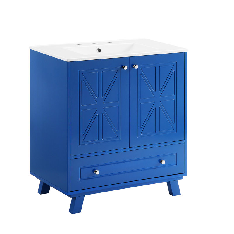 Meuble-lavabo de salle de bain, Bleu