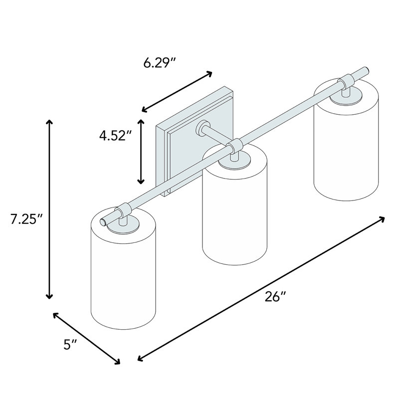 Éclairage pour meuble-lavabo 3 lumières Tahoe, Nickel brossé