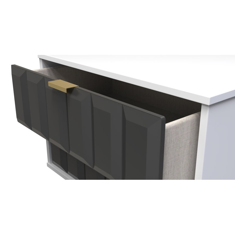 Allem 2 Drawer Midi Chest (Ready Assembled), Graphite/White