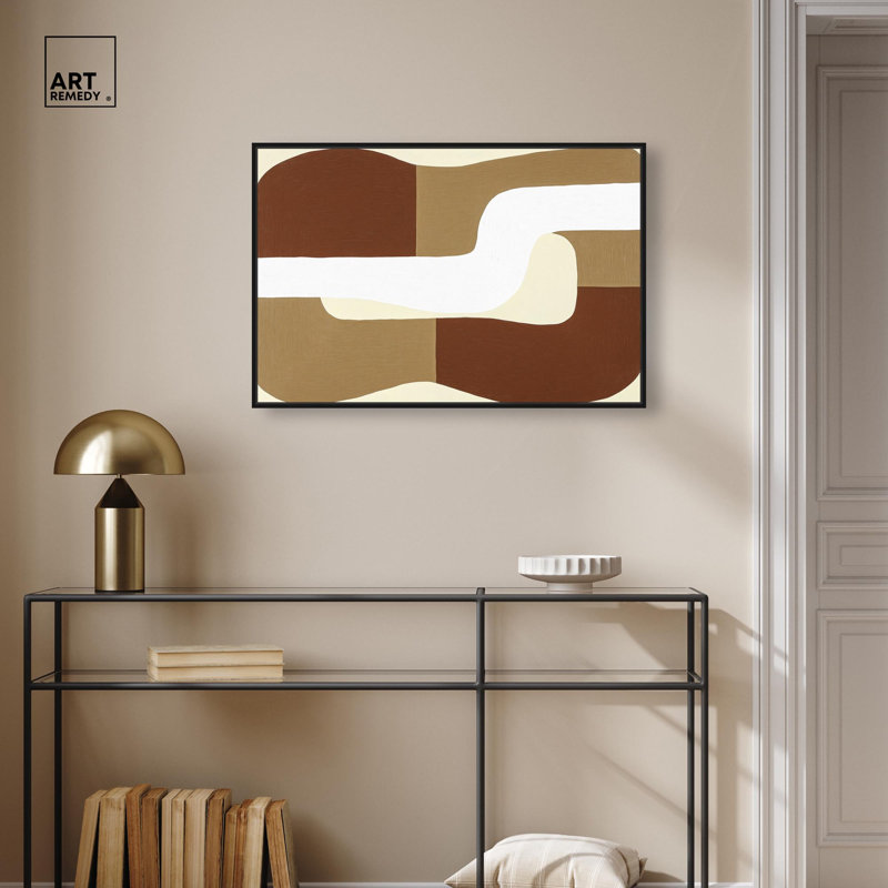 «Minimal Wavy III» par Boho , H 11 po x l 11 po, Cadre flottant noir