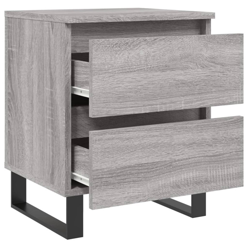 Makram 40cm W Iron Bedside Table, Grey Sonoma