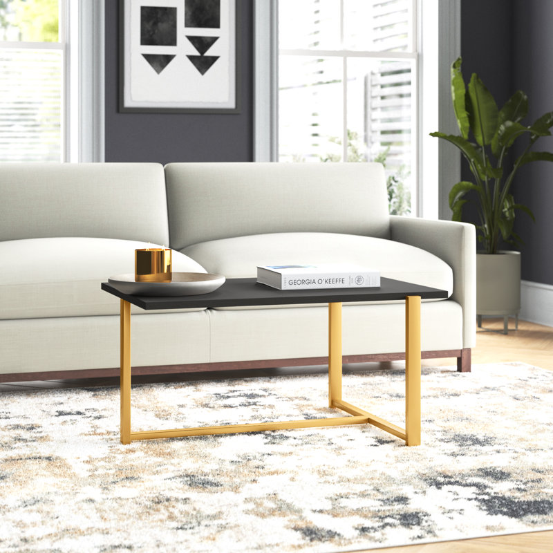Table basse Geometric, Anthracite, Or