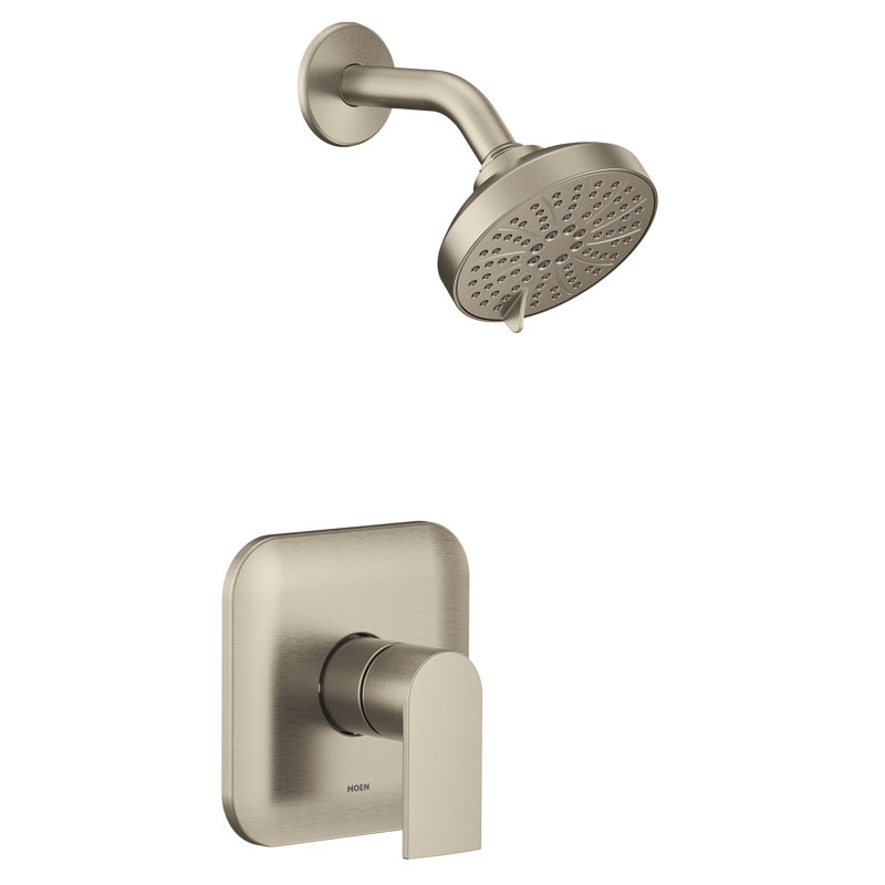 Ensemble de garniture de douche à une poignée Moen Genta LX M-CORE, valve requise, Nickel brossé