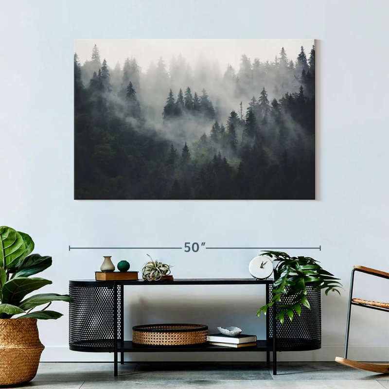 «Misty Forest Mountain», reproduction sur toile tendue, H 32 po x l 48 po x P 1,25 po