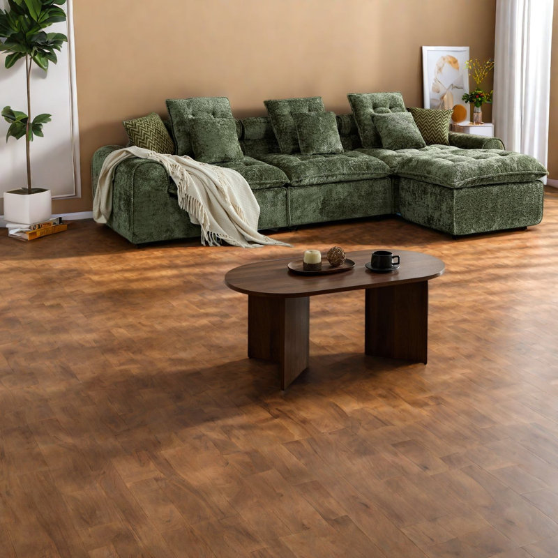 Canapé d'angle à compression, canapé moderne en boucle verte de 129,8 pouces pour la maison, Green