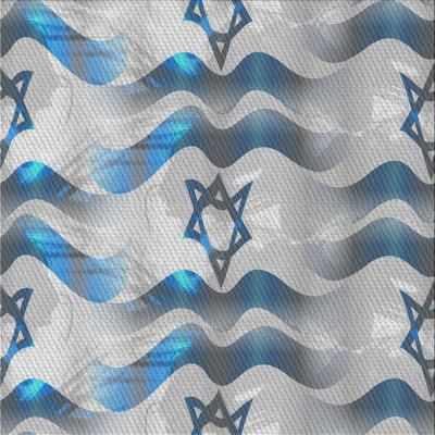 Tapis gris/bleu à motifs