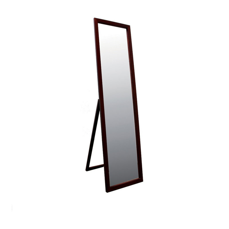 Miroir sur pied de 55 po de hauteur, finition noyer, finition rectangulaire