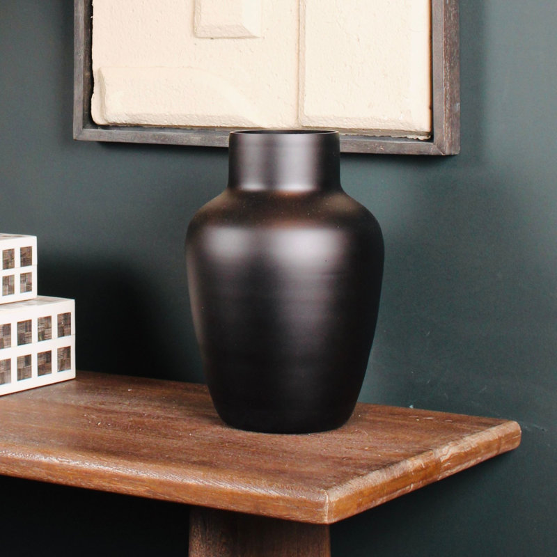 Vase en verre soufflé à la main, Noir