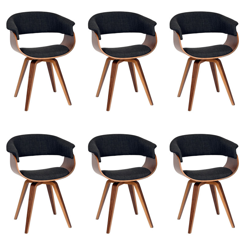 Chaise rembourrée Summer , 6, Gris anthracite, Noyer