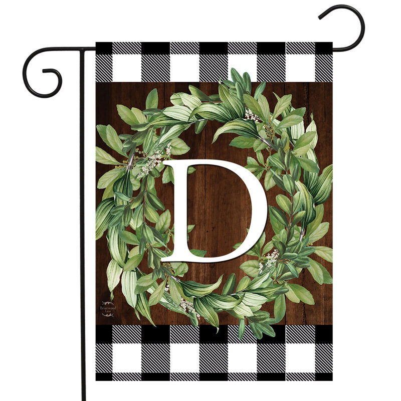 Couronne monogramme D - drapeau de jardin