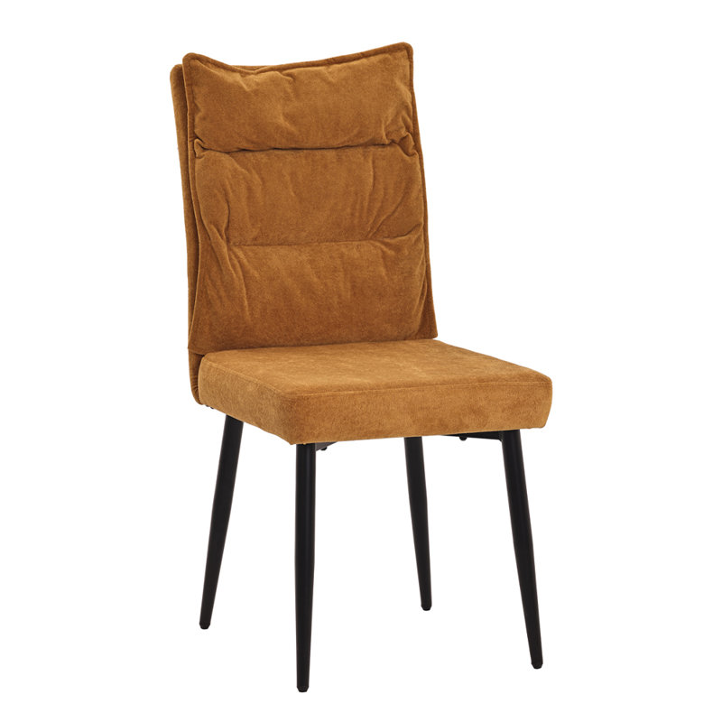 49cm H Upholstered Metal Upholstered Back Accent, Mustard