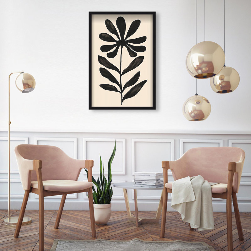 Oliver Gal Fronds of Nightfall II Abstract - Luxury Shadowbox Framed Wall Art, Black, 25.5" H x 17.5" W
