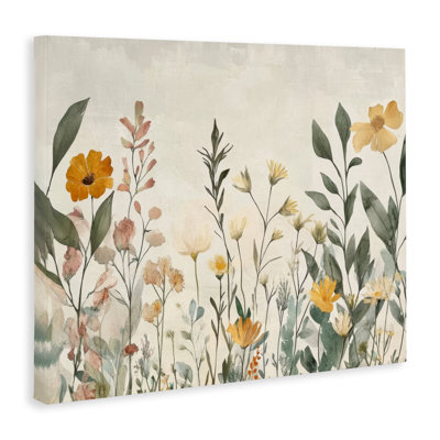 Toile Shades Of Yellow Flowers, design par Petal Prints Design