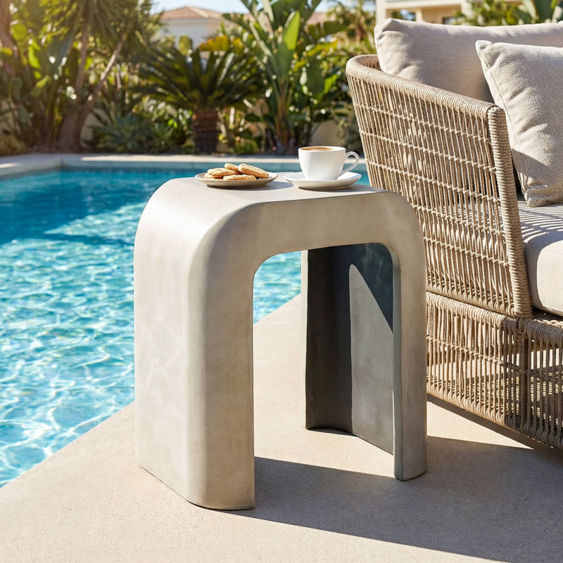 Table d'appoint en U Mgo, 2, Gris