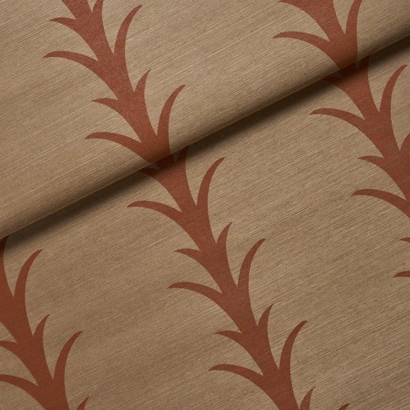 Schumacher X Celerie Kemble Striped Wallpaper Roll, Brown