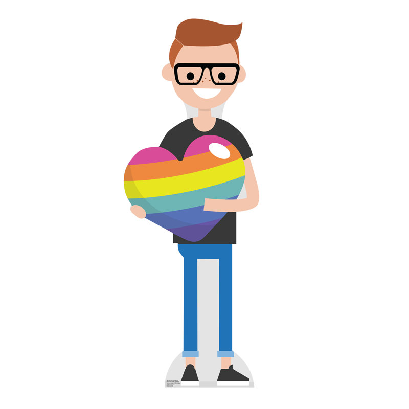72'' LGBT Male Cartoon Pride Cardboard Standee