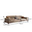 102.36"Modern minimalist khaki brushed fabric sofa-1622156740