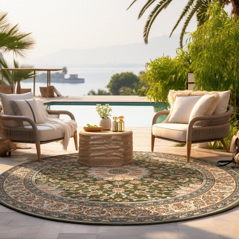 Tapis vert traditionnel Tollefson, Rond 3 pi 3 po