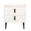 Table de chevet blanche à motif de table en marbre, 2 tiroirs, plateau de table décoratif pour la chambre à coucher, pieds protecteurs de plancher-2072119156